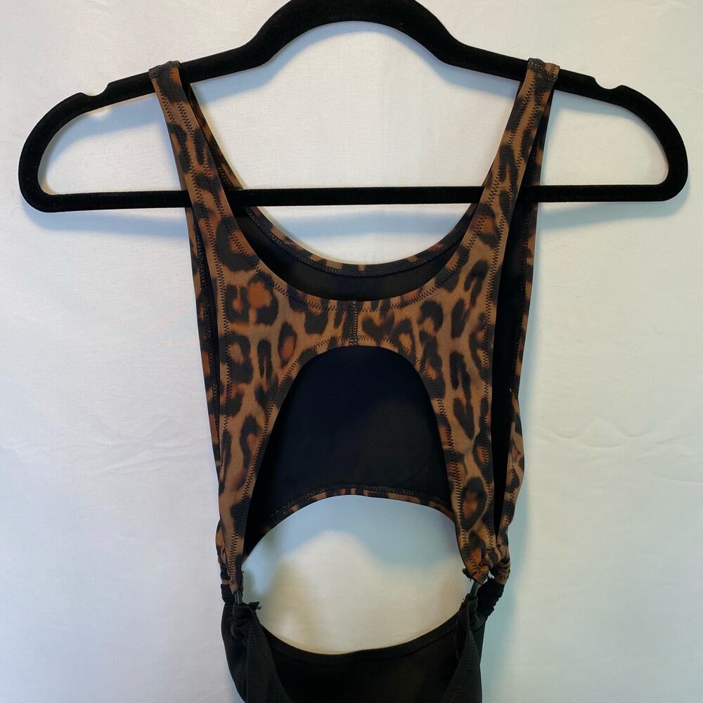 Kendall & Kylie Size S/P‎ Cheetah Print Cutout One Piece Swimsuit Cheeky Bikini - Picture 9 of 14